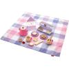 imageFisherPrice Wood Pretend Play Toy Picnic Tea Set 18Pieces with Blanket Wooden Cups Saucers amp Food for Preschool Kids Ages 3 Years18 Piece